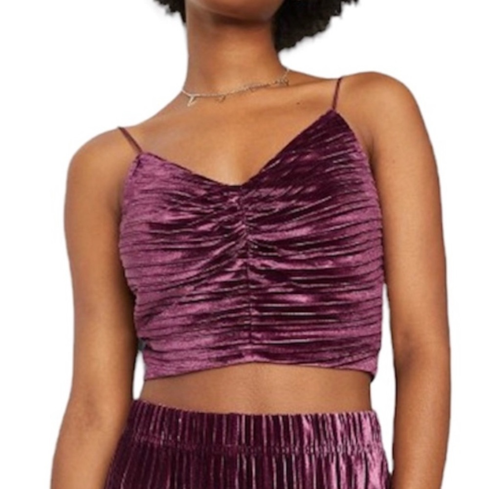 3/$20 Wild Fable Women's Slim Fit Cinched Front Velvet Tiny Tank Top
